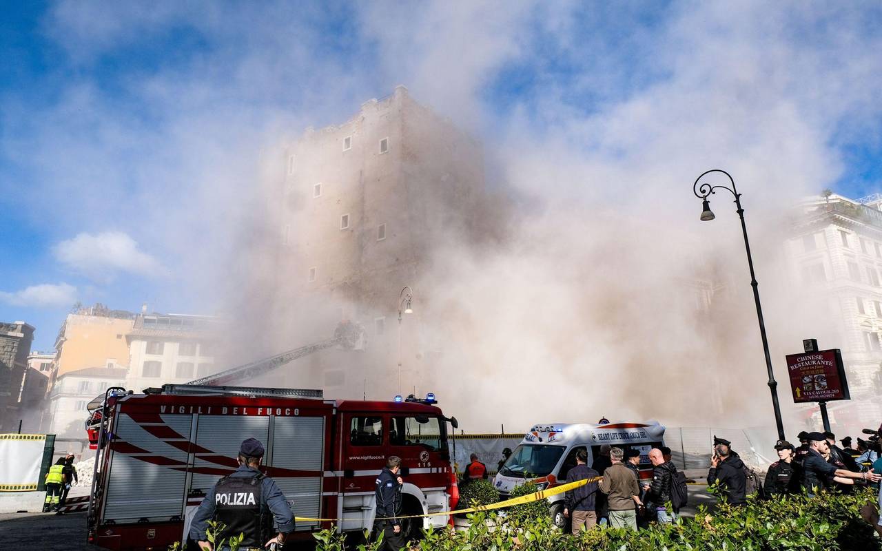 Mittelalterlicher Turm in Rom stürzt ein