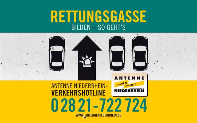 Eine Rettungsgasse sichert Leben - die Aufkleberaktion von Antenne Niederrhein