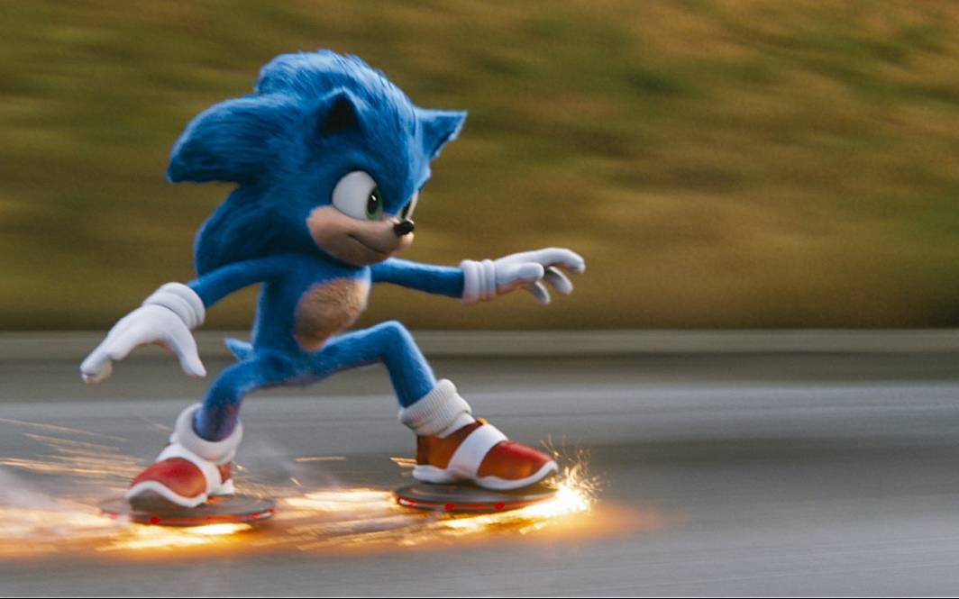Sonic auf der Flucht vor dem verrückten Dr. Robotnik. 