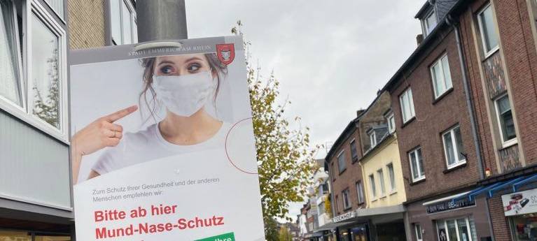 Emmerich: Schutzmasken in der Innenstadt empfohlen