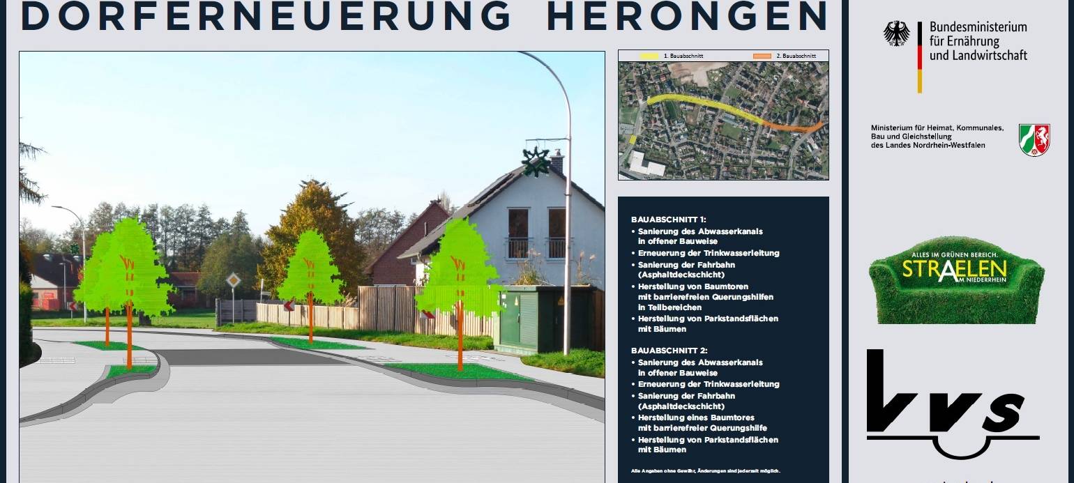 Straelen: Arbeiten an der Ortsdurchfahrt Herongen