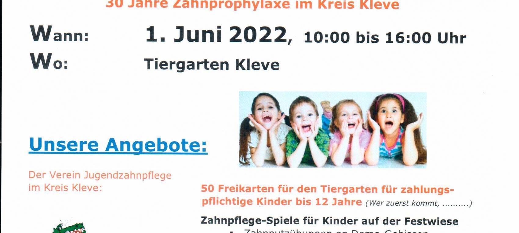 1. Juni - Aktion Zahngesundheit für Kinder im Tiergarten Kleve