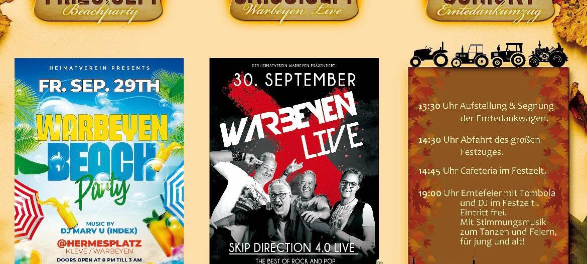 29. Sept. - 2. Okt. - Erntedankfest in Warbeyen