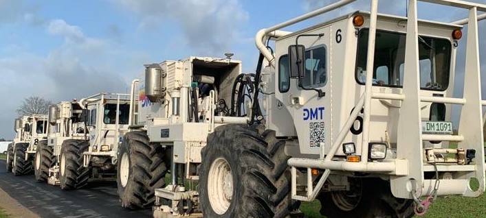 Erdwärme-Untersuchungen mit Vibro-Trucks am Niederrhein