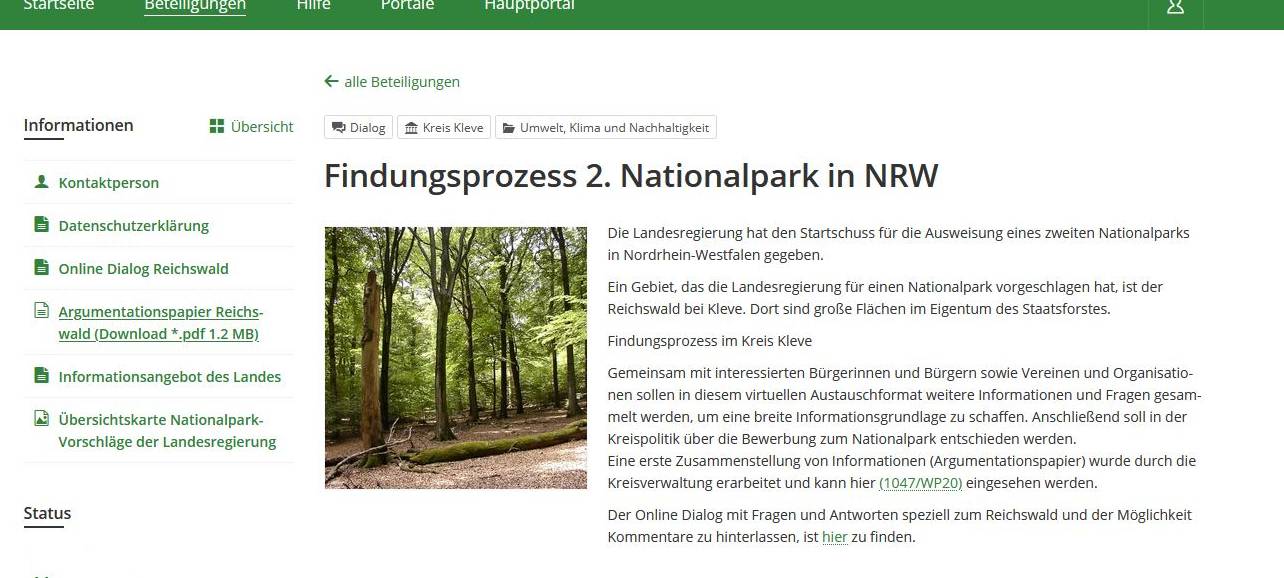 NRW: Umweltministerium kippt Bewerbungsfrist für Nationalpark