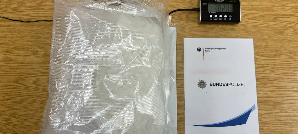 Kranenburg: Drei Kilogramm Crystal Meth sichergestellt