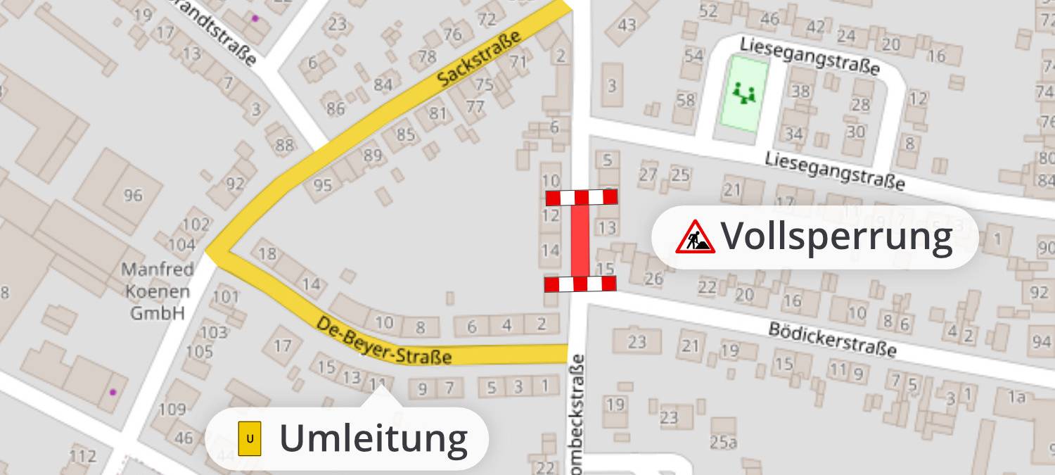Kleve: Klombeckstraße abschnittsweise gesperrt