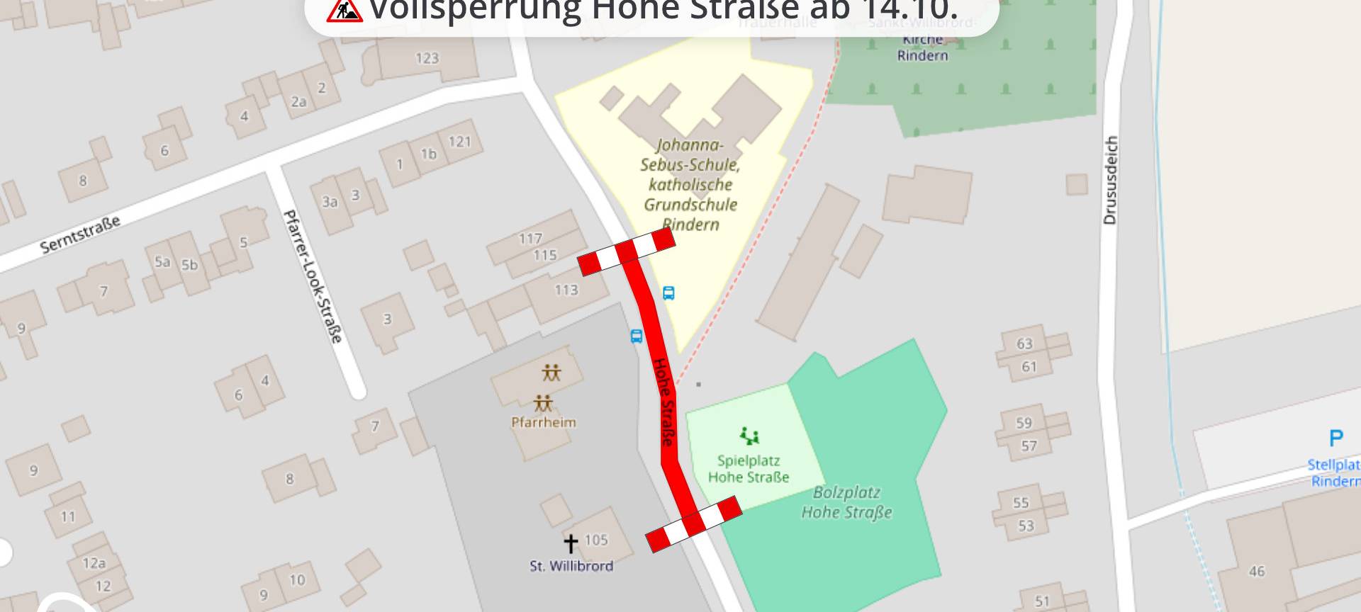 Kleve: Straßensperrungen während der Herbstferien