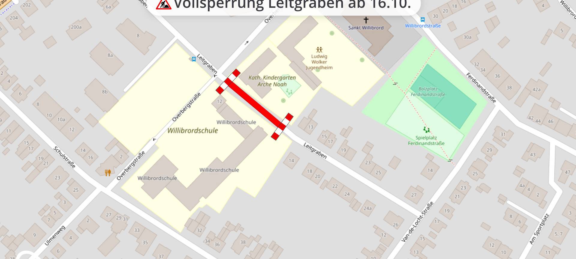 Kleve: Straßensperrungen während der Herbstferien