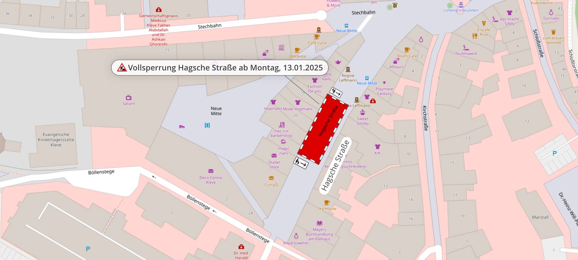 Kleve: Hagsche Straße gesperrt