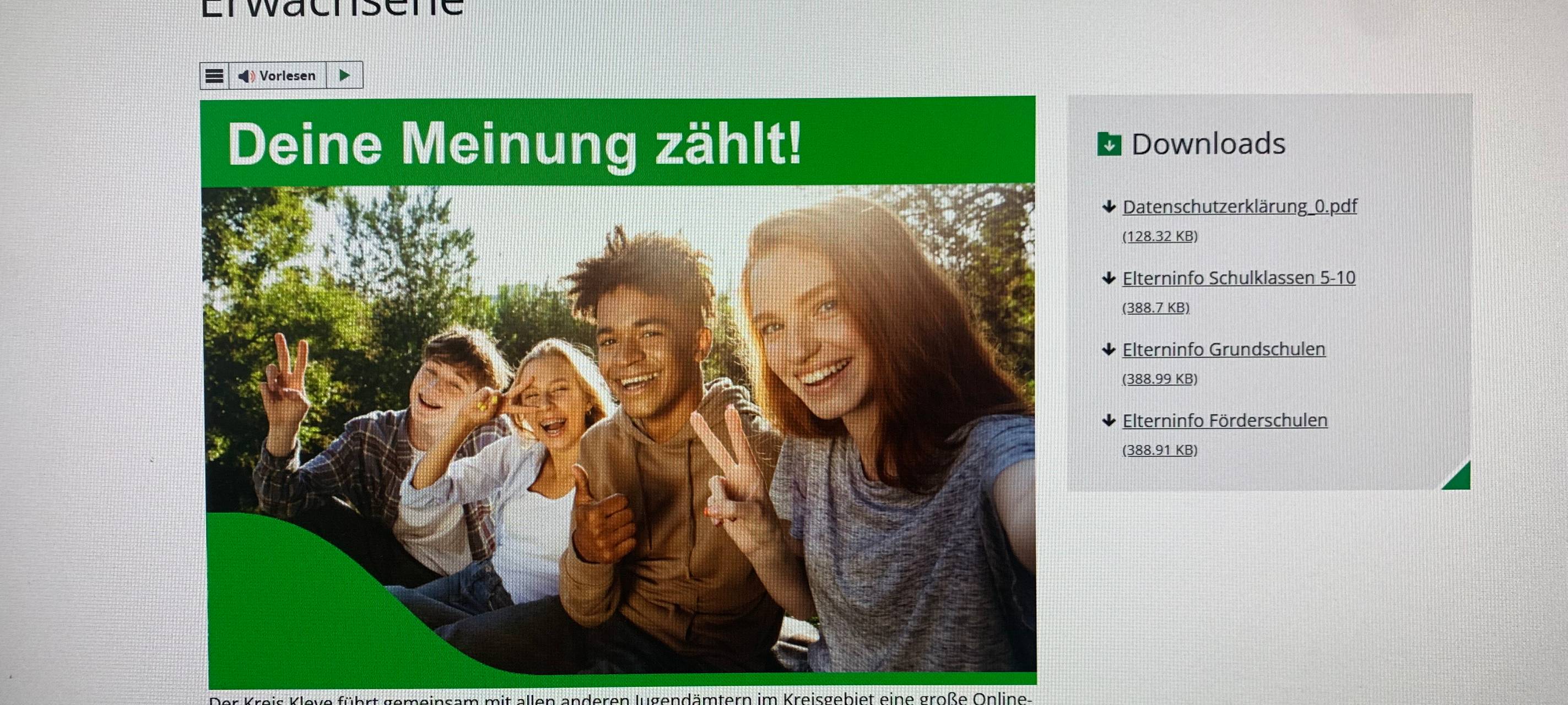 Kreisweite Umfrage "Eure Meinung zählt"