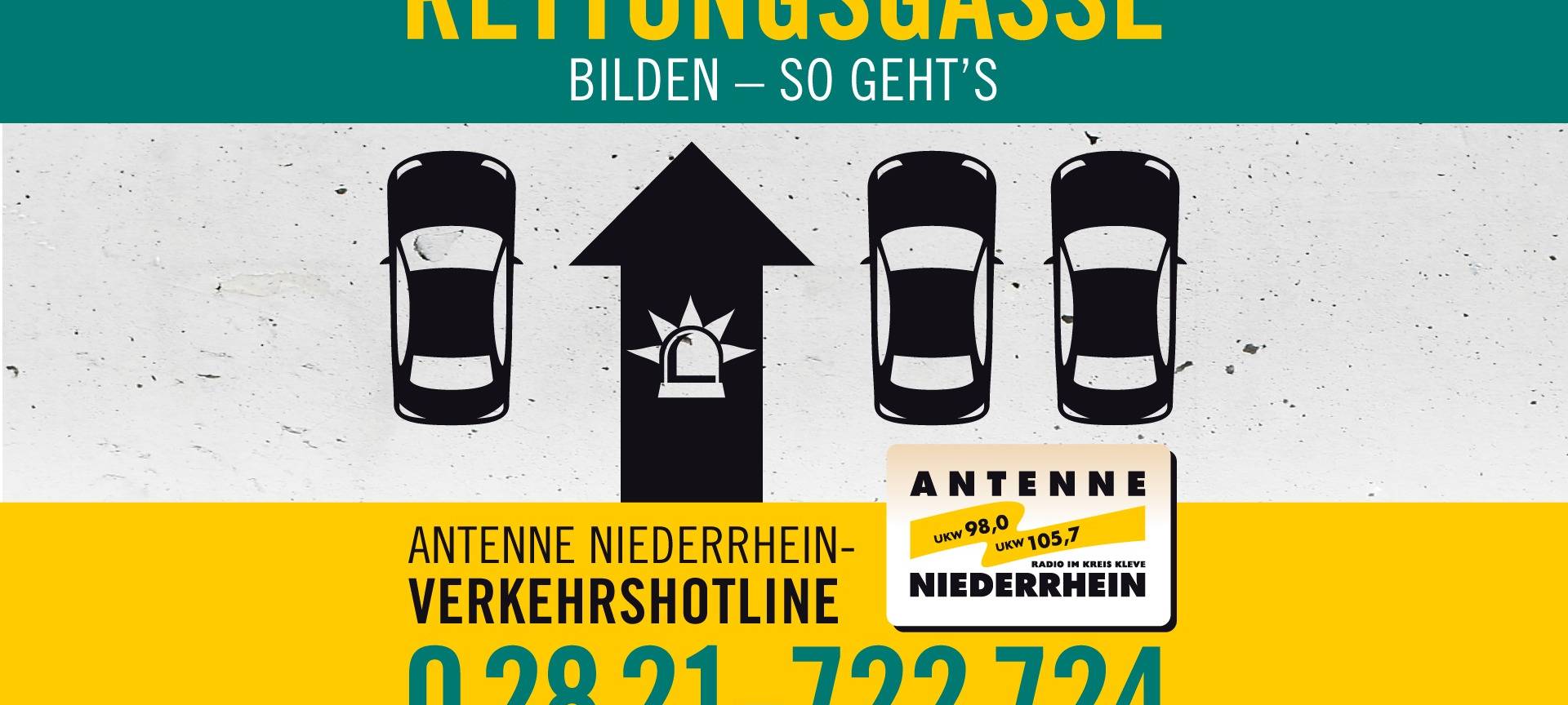 Eine Rettungsgasse sichert Leben - die Aufkleberaktion von Antenne Niederrhein