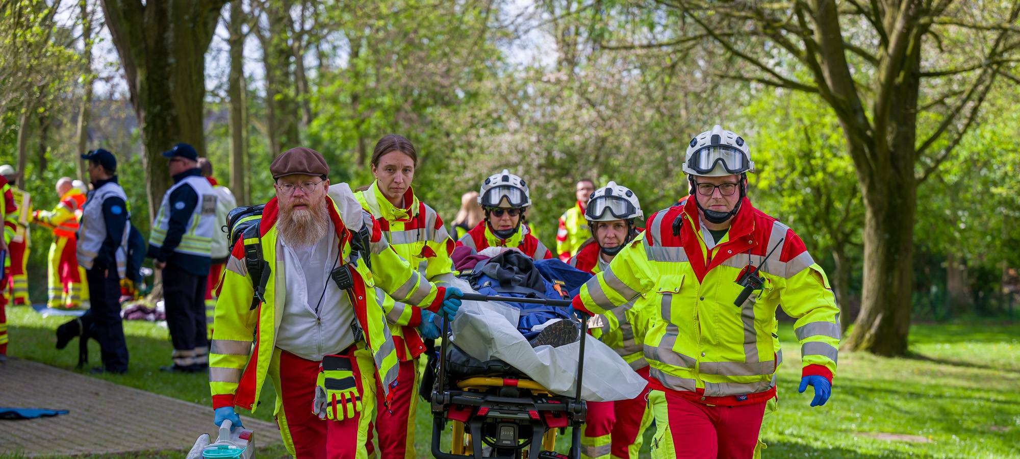 Kalkar: Rettungskräfte üben Großschadenslage