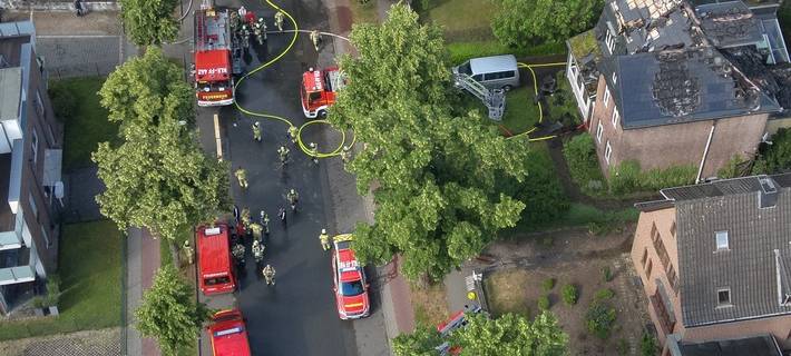 Luftbild vom Einsatz an der Materborner Allee. Foto: Feuerwehr Kleve