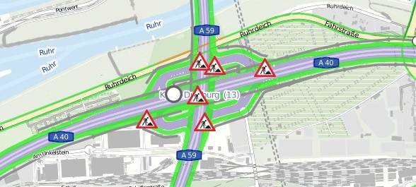 Niederrhein: Nächtliche Sperrungen am Autobahnkreuz Duisburg