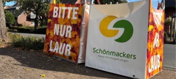Issum: 26 Laubbehälter stehen erstmals in Issum und Sevelen