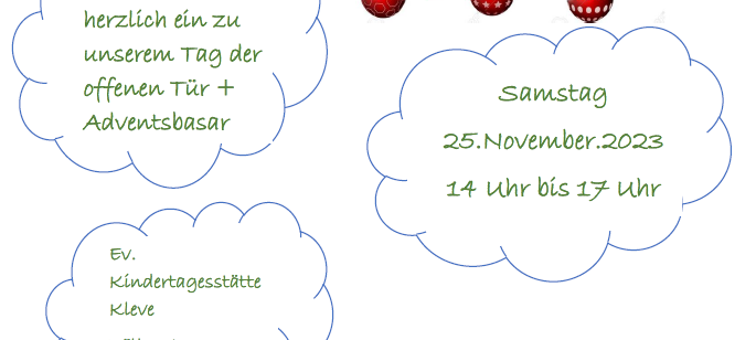 25. Nov. - Adventsbasar und Tag der offenen Tür