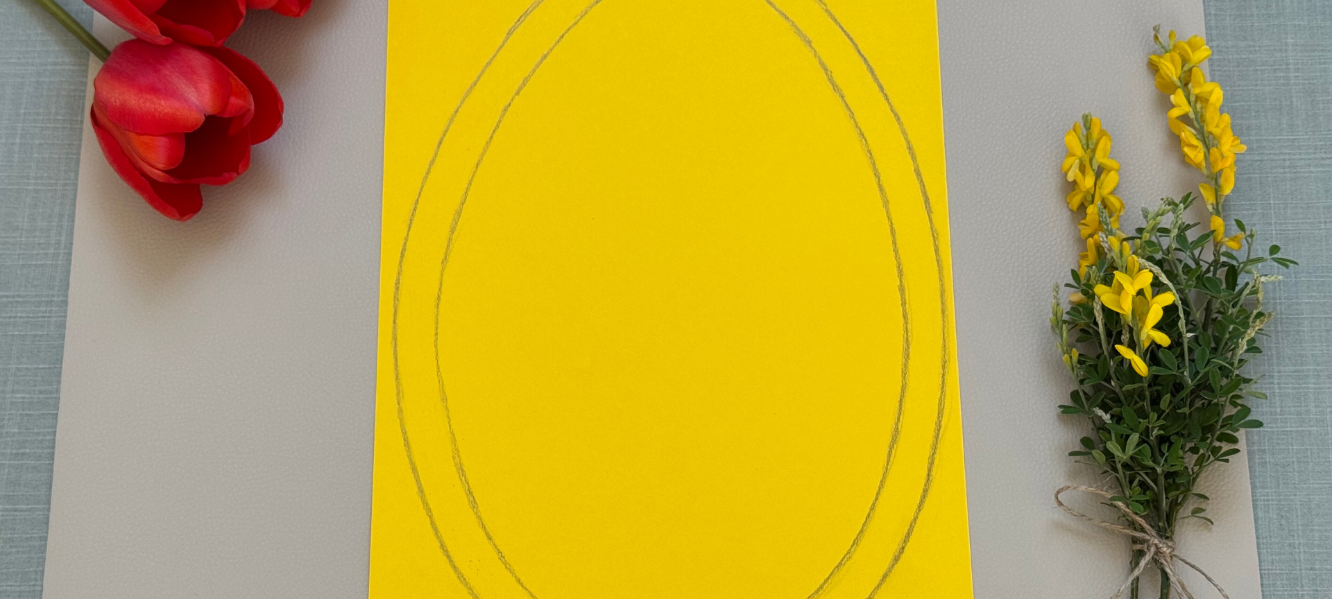 1. Motiv zeichnen (äußere u. innere Linie)